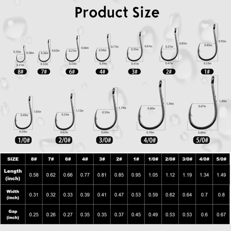 FishTrip Octopus Baitholder Fishing Hooks, 50/100pcs Sharp Barbed High Carbon Steel Offset Circle Hooks for Freshwater Saltwater - Image 5